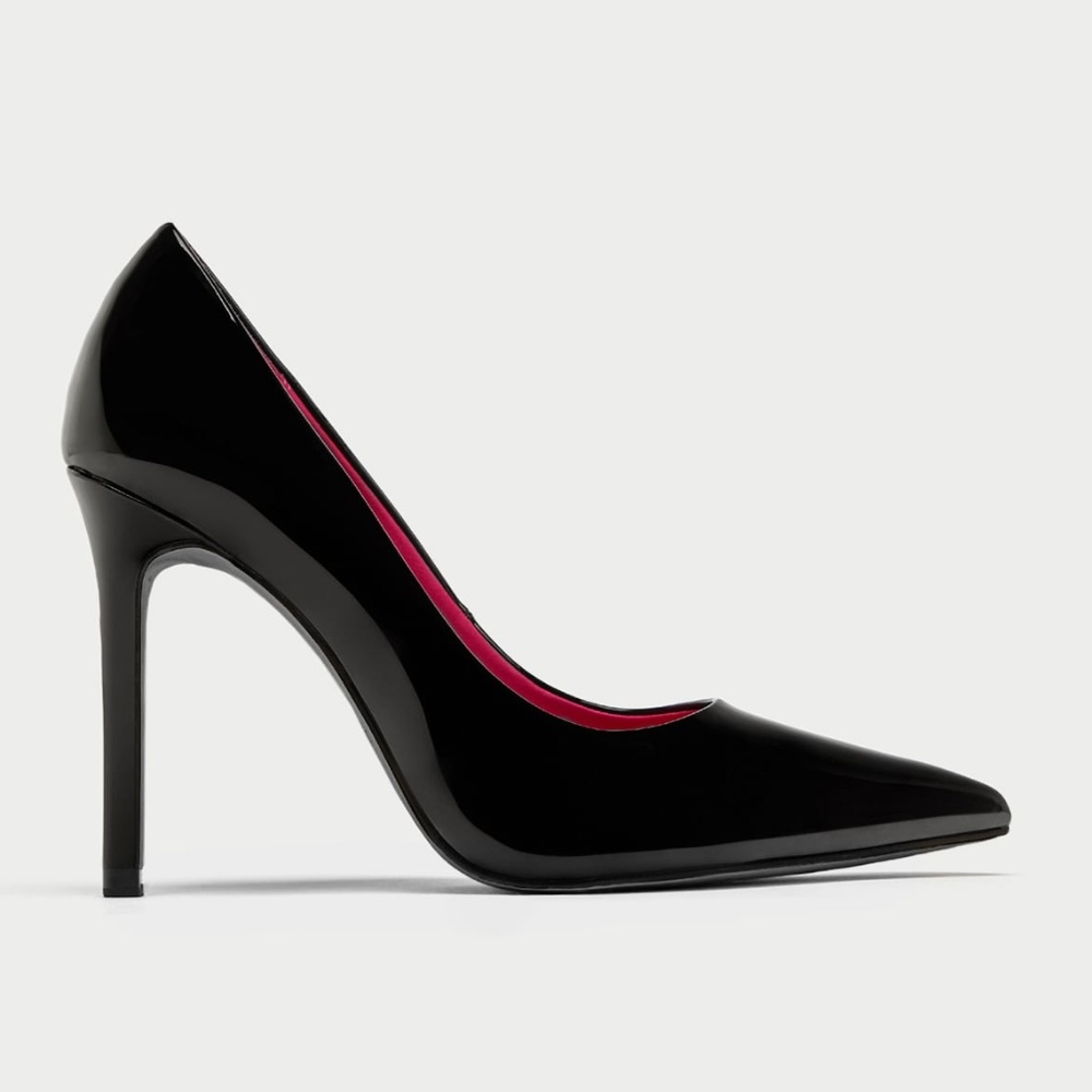 ZARA Black Patent High Heel Pumps ~ Size 5 - Picture 2 of 4